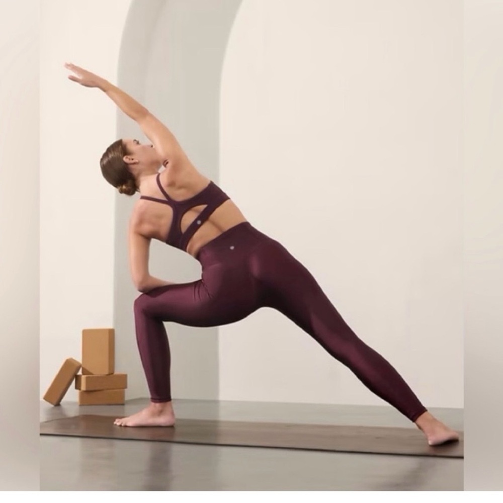 Athleta Elation Sheen High-Rise Plum Workout Leggings - Women